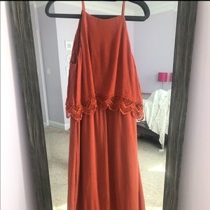 Burnt orange maxi dress